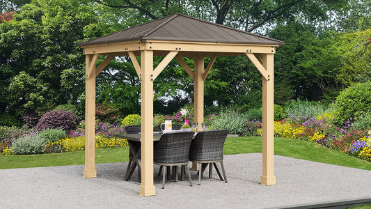 Yardistry 8 x 8 Meridian Gazebo Kit 100% Cedar with Aluminum Roof Gazebo Yardistry 