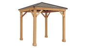 Image of Yardistry 8 x 8 Meridian Gazebo Kit 100% Cedar with Aluminum Roof Gazebo Yardistry 