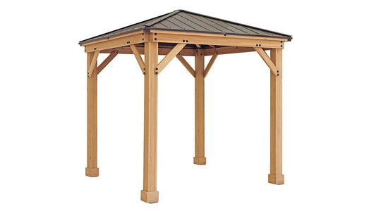 Yardistry 8 x 8 Meridian Gazebo Kit 100% Cedar with Aluminum Roof Gazebo Yardistry 