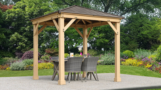 Yardistry 8 x 8 Meridian Gazebo Kit 100% Cedar with Aluminum Roof Gazebo Yardistry 