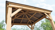 Image of Yardistry 8 x 8 Meridian Gazebo Kit 100% Cedar with Aluminum Roof Gazebo Yardistry 