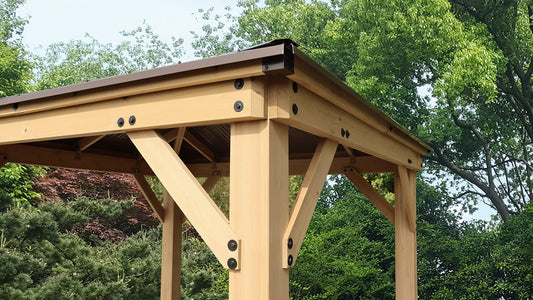 Yardistry 8 x 8 Meridian Gazebo Kit 100% Cedar with Aluminum Roof Gazebo Yardistry 
