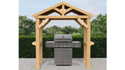 Image of Yardistry Meridian Grilling Pavilion 100% Cedar with Aluminum Roof Gazebo Yardistry 