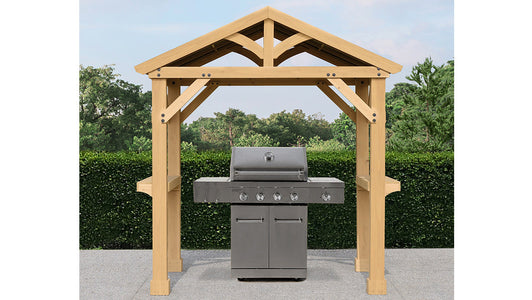 Yardistry Meridian Grilling Pavilion 100% Cedar with Aluminum Roof Gazebo Yardistry 