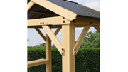 Image of Yardistry Meridian Grilling Pavilion 100% Cedar with Aluminum Roof Gazebo Yardistry 