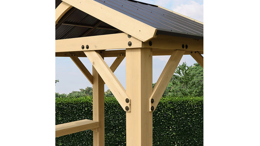 Yardistry Meridian Grilling Pavilion 100% Cedar with Aluminum Roof Gazebo Yardistry 