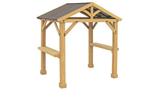 Yardistry Meridian Grilling Pavilion 100% Cedar with Aluminum Roof Gazebo Yardistry 
